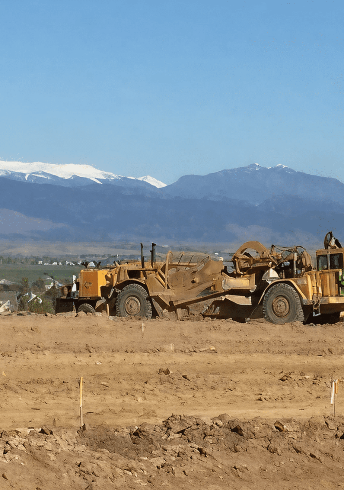 Heavy machinery at construction location
